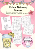 Vorschau - Arbeitsblätter - Englisch - summer (Sommer) - Miniwörterbuch/ picture dictionary (Leporello) - Deckblatt