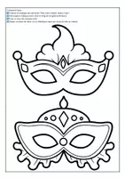 Aperçu - Matériel pour travaux manuels / dessin - 28 masques de carnaval à colorier et à bricoler - Page 1