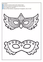 Vista previa - Manualidades / Dibujos para colorear - 28 caretas de Carnaval para colorear y montar - página 2