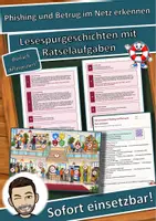 Vorschau - Arbeitsblätter - Phishing und Betrug im Netz erkennen – Lesespurgeschichte mit Rätselaufgaben (Klasse 9) - Deckblatt