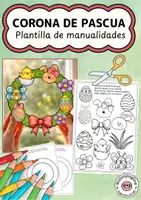 Vista previa - Manualidades / Dibujos para colorear - Manualidad de corona de Pascua para decoración de ventanas - Portada