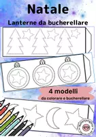 anteprima - Materiale per pittura e bricolage - Natale: modelli da bucherellare per lanterne - Pagina di copertina