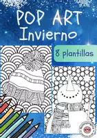 Vista previa - Manualidades / Dibujos para colorear - Dibujos de invierno Pop Art para colorear – 8 plantillas - Portada