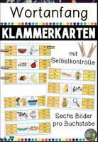 Vorschau - Stationenlernen - Wortanfänge richtig bestimmen - Klammerkarten - Deckblatt