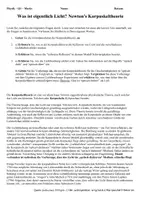 Vorschau - Arbeitsblätter - Korpuskeltheorie von Isaac Newton (Textverständnis) - Seite 1