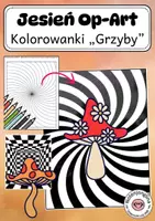 zapowiedź - Szablony do malowania i rękodzieła - Op-art: jesienne kolorowanki z grzybami - obwoluta