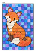 Vista previa - Manualidades / Dibujos para colorear - Cuadrículas de otoño para colorear: dibujos de contraste - página 2
