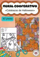 Vista previa - Manualidades / Dibujos para colorear - Mural común de calabazas de Halloween: arte cooperativo (30 piezas) - Portada
