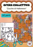 anteprima - Materiale per pittura e bricolage - Zucche di Halloween – opera collettiva in 30 parti, arte cooperativa - Pagina di copertina