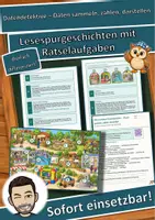 Vorschau - Arbeitsblätter - Datendetektive – Daten sammeln, zählen, darstellen – Lesespurgeschichte mit Rätselaufgaben (Klasse 3) - Deckblatt