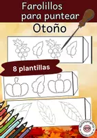 Vista previa - Manualidades / Dibujos para colorear - Plantilla de otoño para farolillos: picar y colorear - Portada
