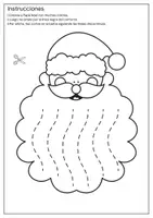 Vista previa - Hojas de trabajo - Ejercicio de recorte de Navidad: papás Noel (carné de tijeras) - página 1