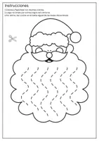 Vista previa - Hojas de trabajo - Ejercicio de recorte de Navidad: papás Noel (carné de tijeras) - página 2