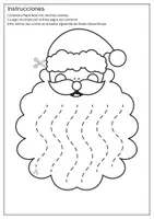 Vista previa - Hojas de trabajo - Ejercicio de recorte de Navidad: papás Noel (carné de tijeras) - página 3