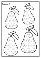 Aperçu - Matériel pour travaux manuels / dessin - Exercice de tracé : poire d'automne à colorier - Page de couverture
