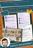 Vorschau - Arbeitsblätter - E-Mails und Netiquette – höflich und sicher schreiben – Lesespurgeschichte mit Rätselaufgaben (Klasse 5) - Deckblatt