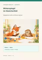 Vorschau - Arbeitsblätter - Winterspiegel im Kästchenfeld | Klasse 1 - Seite 1