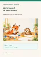 Vorschau - Arbeitsblätter - Winterspiegel im Kästchenfeld | Klasse 1 - Deckblatt