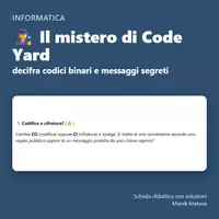 anteprima - Esercizi - 🕵️ Il mistero di Code Yard – decifra codici binari e messaggi segreti (classi prima–terza media) - Pagina di copertina