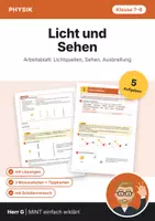 Vorschau - Arbeitsblätter - Licht und Sehen · Optik Klasse 7–8 - Deckblatt