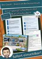 Vorschau - Arbeitsblätter - Die Cloud – Daten im Rechenzentrum – Lesespurgeschichte mit Rätselaufgaben (Klasse 9) - Deckblatt