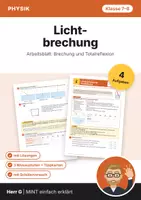 Vorschau - Arbeitsblätter - Brechung & Totalreflexion · Klasse 7–8 - Deckblatt