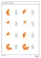 Vorschau - Arbeitsblätter - Brüche und Bruchdarstellung mit Pizza und Schokolade - Seite 1