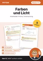 Vorschau - Arbeitsblätter - Farben und Licht · Optik Klasse 7–8 - Deckblatt