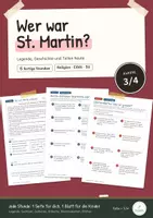 Vorschau - Stundenentwürfe - St. Martin Unterrichtsreihe Klasse 3-4 | Religion, Ethik, Sachunterricht, Legende, Sachtext, Teilen, Dilemmakarten, Elfchen, 3. Klasse, 4. Klasse, Sankt Martin - Deckblatt