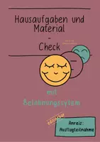 Vorschau - Fördermaterial/Inklusion - Hausaufgaben und Material - Check - Belohnungssystem - Deckblatt