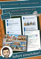 Vorschau - Mal- und Bastelvorlagen - Morsen und Signale – Nachrichten codieren – Lesespurgeschichte mit Rätselaufgaben (Klasse 3) - Deckblatt