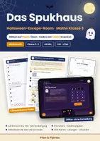 Vorschau - Spiele - Das Spukhaus: Escape Room Halloween Mathe Klasse 3 – Rätselkarten + digitale Code-Eingabe | Zahlenraum bis 100, Einmaleins, Zehnerübergang - Deckblatt