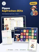 Vorschau - Interaktives Material - Kopfrechen-Adventskalender Klasse 1 – 240 Blitz-Aufgaben mit Timer fürs Whiteboard - Deckblatt