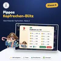 Vorschau - Interaktives Material - Kopfrechen-Adventskalender Klasse 2– 240 Blitz-Aufgaben mit Timer fürs Whiteboard - Seite 1