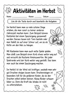 Vorschau - Arbeitsblätter - Aktivitäten im Herbst | Lesetext, Lückentext & kreative Aufgaben | Sachunterricht & Deutsch | Klasse 3–5 - Deckblatt