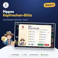 Vorschau - Interaktives Material - Kopfrechen-Adventskalender Klasse 4 – 240 Blitz-Aufgaben mit Timer fürs Whiteboard - Seite 1