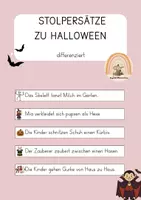 Vorschau - Arbeitsblätter - Stolpersätze zu Halloween - Deckblatt