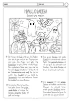 Vorschau - Arbeitsblätter - Lesen und malen (Halloween) vierfach differenziert - Seite 3