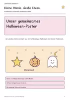 Vorschau - Mal- und Bastelvorlagen - Halloween-Klassenposter: 24 Teile gemeinsam gestalten - Seite 1