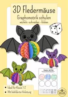 Vorschau - Mal- und Bastelvorlagen - Herbst Kunst - 3D Fledermaus basteln - Kunst Grundschule Halloween - Graphomotorik schulen - Schwungübungen - Kunst und Motorik, Kunst Klasse 1, Kunst Klasse 2, Kunst Halloween - Deckblatt
