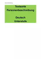 Vorschau - Arbeitsblätter - umfangreiches Paket Personenbeschreibung (Unterstufe) - Deckblatt