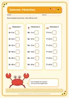 Vorschau - Unterrichtsreihen - Sommer Mathe Klasse 1: Gratis-Probeseite „Sommer-Päckchen“ (Auszug aus dem Set, Zahlenraum bis 20) - Seite 2