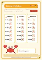 Vorschau - Unterrichtsreihen - Sommer Mathe Klasse 1: Gratis-Probeseite „Sommer-Päckchen“ (Auszug aus dem Set, Zahlenraum bis 20) - Seite 3