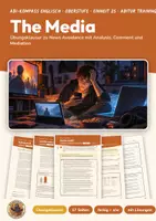 Vorschau - Klassenarbeiten - Übungsklausur Englisch Oberstufe Media | Klausur 17 Seiten mit Erwartungshorizont | News Avoidance, Analysis, Mediation | Abi-Kompass Englisch 25 - Deckblatt