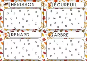 Aperçu - Apprentissages en autonomie - Retrouve les lettres - Automne - Page 1