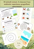 anteprima - Esercizi - 30 animali comuni.esperienze, pregrafismi, associazioni - Pagina di copertina
