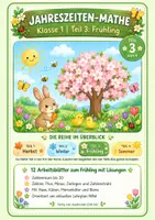 Vorschau - Unterrichtsreihen - Frühling Mathe Klasse 1: 12 Arbeitsblätter mit Lösungen (Zahlenraum bis 20) - Deckblatt