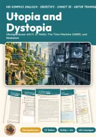 Vorschau - Klassenarbeiten - Übungsklausur Englisch Oberstufe Dystopia | Klausur 17 Seiten mit Erwartungshorizont | The Time Machine, Analysis, Mediation | Abi-Kompass Englisch 30 - Deckblatt