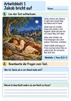 Vorschau - Arbeitsblätter - Jakob – Gott begleitet ihn | Religion Klasse 4 Arbeitsblätter | Evangelische Religionslehre | 10 Arbeitsblätter als PDF - Seite 1