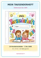 Vorschau - Mal- und Bastelvorlagen - Mein Tausenderheft – 10 Hundertertafeln zum Ausdrucken - Deckblatt